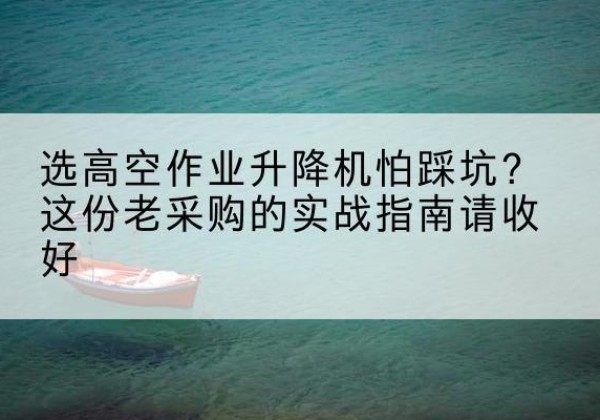 同江高空作业升降机厂家推荐-选高空作业升降机怕踩坑？这份老采购的实战指南请收好